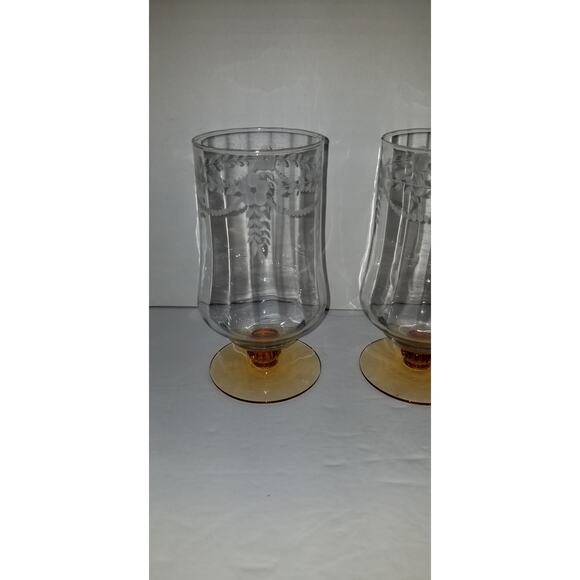 Two Fostoria Gazebo Rust Iced Tea Glasses (4.1217) - Picture 3 of 11